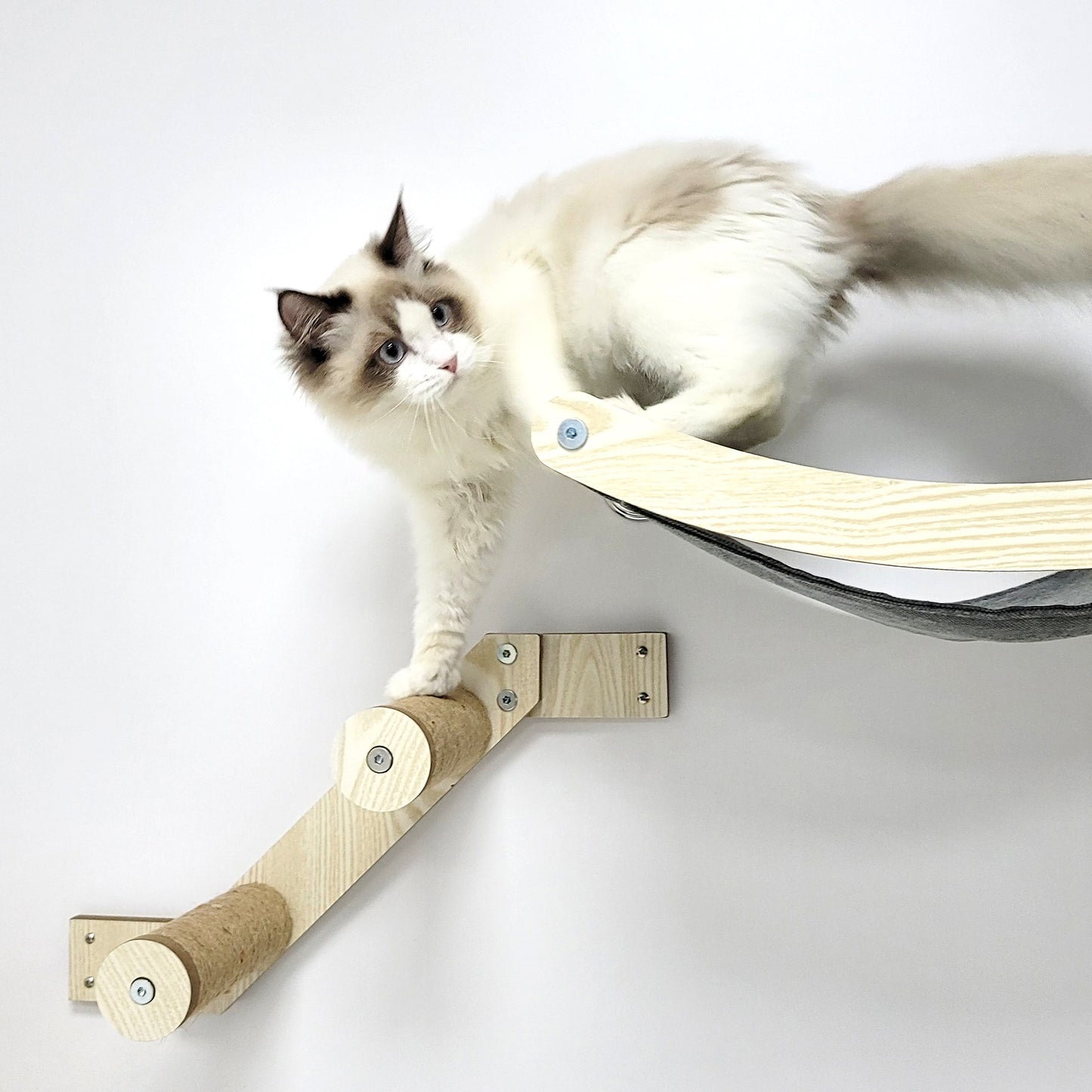Stud Mounted Cat Wall Hammock, Maple