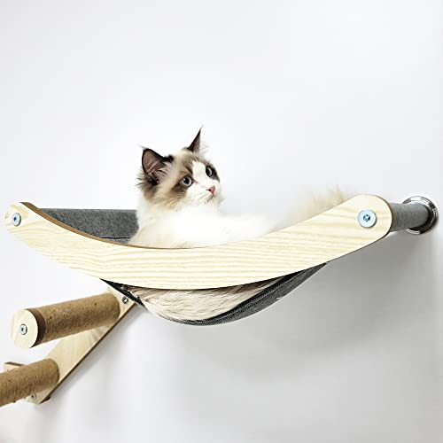 Stud Mounted Cat Wall Hammock, Maple