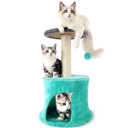 Stylish Small Cat Activity Tree Condo with Perch