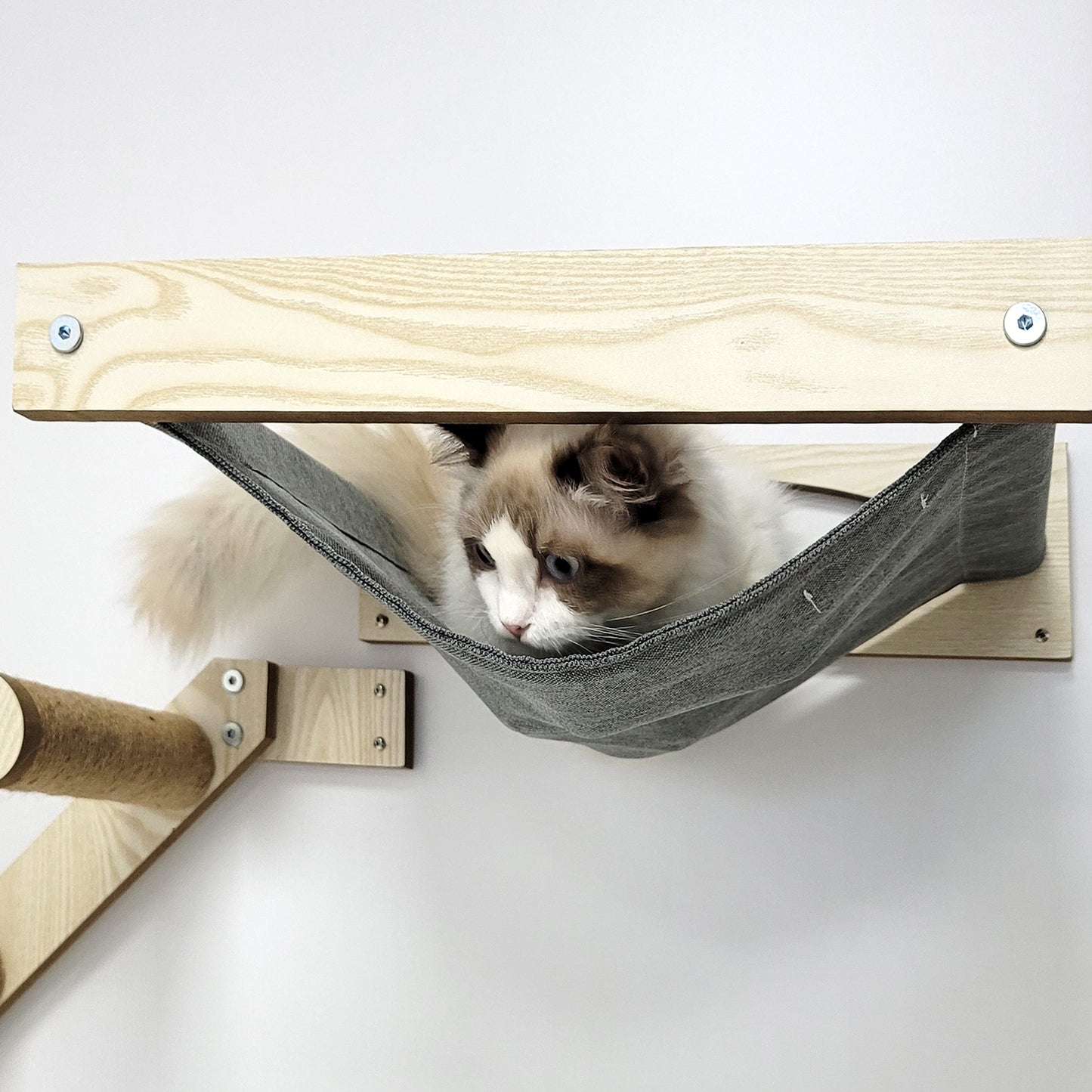 Cat Hammock and Jumping Steps for Stud Mount, Maple
