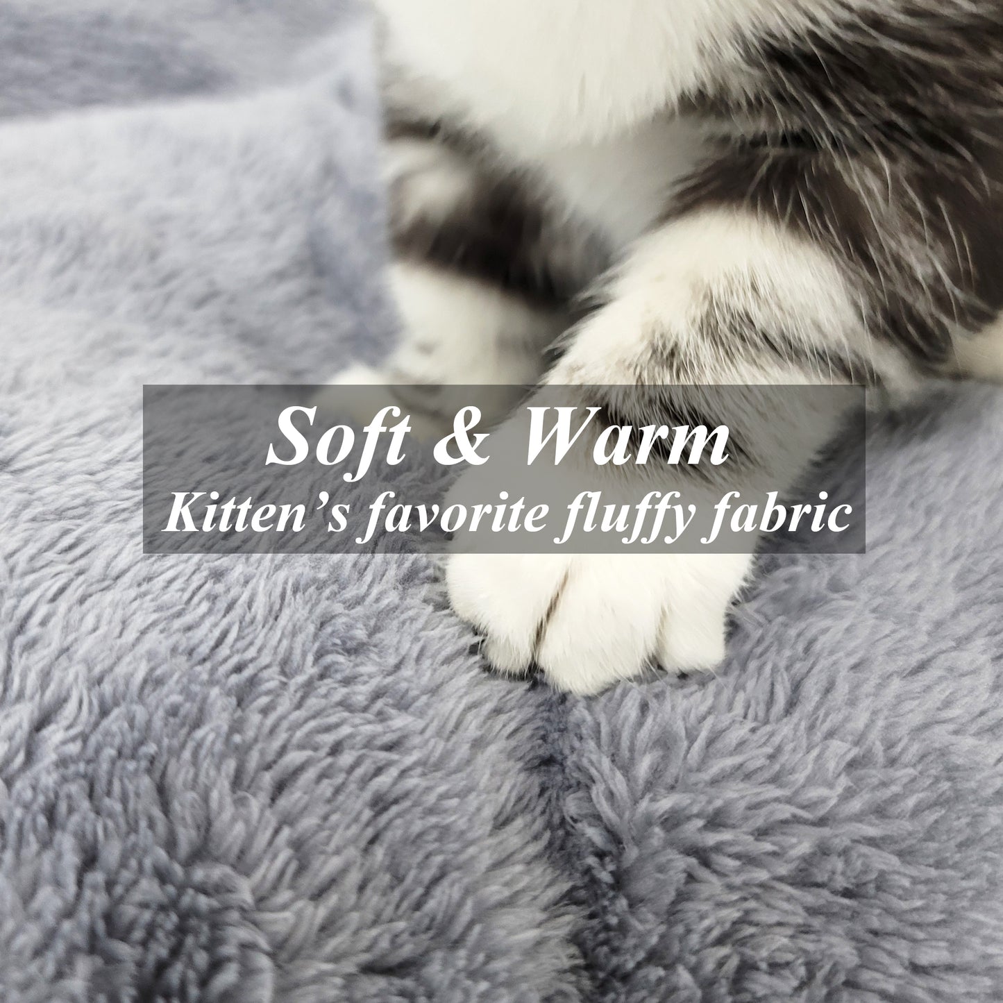 Ultra Soft Cushion Cat Bed with Odor Removing Charcoal Bags (Blue/Brown)