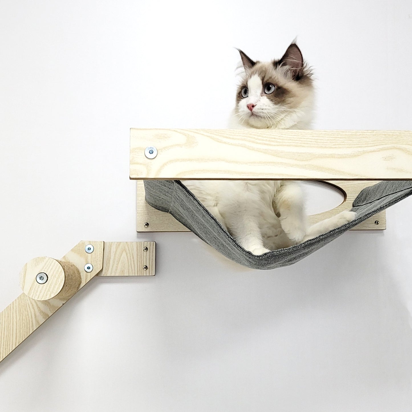 Cat Hammock and Jumping Steps for Stud Mount, Maple
