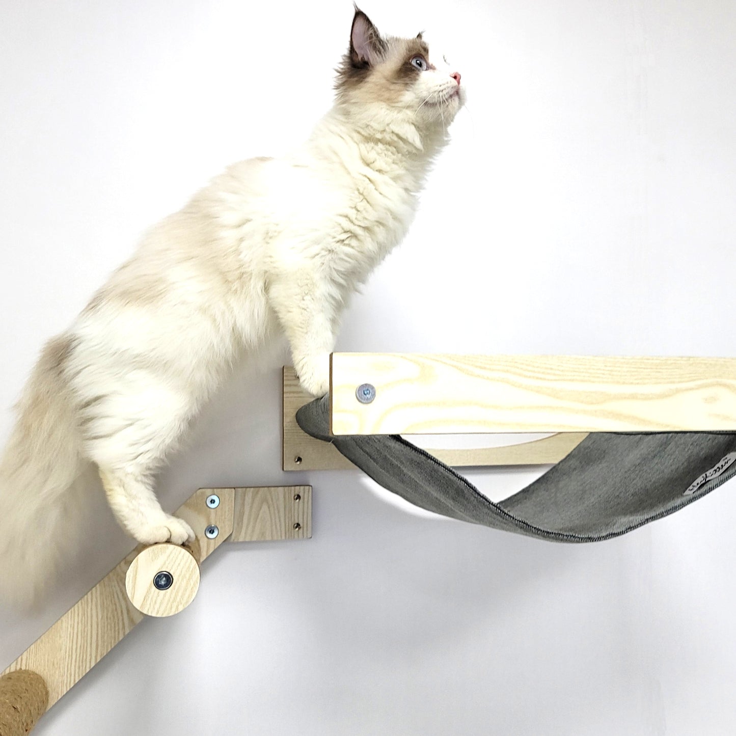 Cat Hammock and Jumping Steps for Stud Mount, Maple