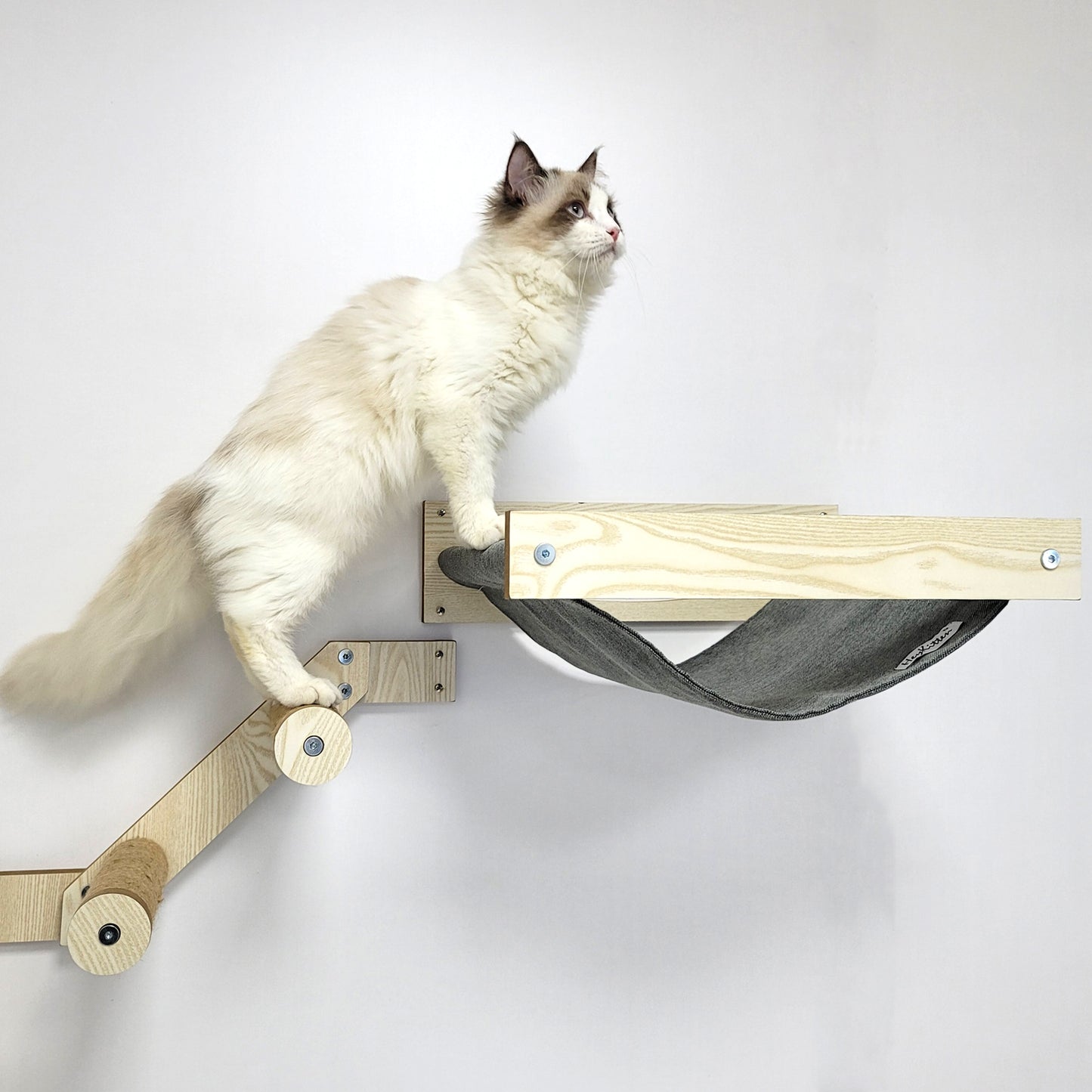 Cat Hammock and Jumping Steps for Stud Mount, Maple