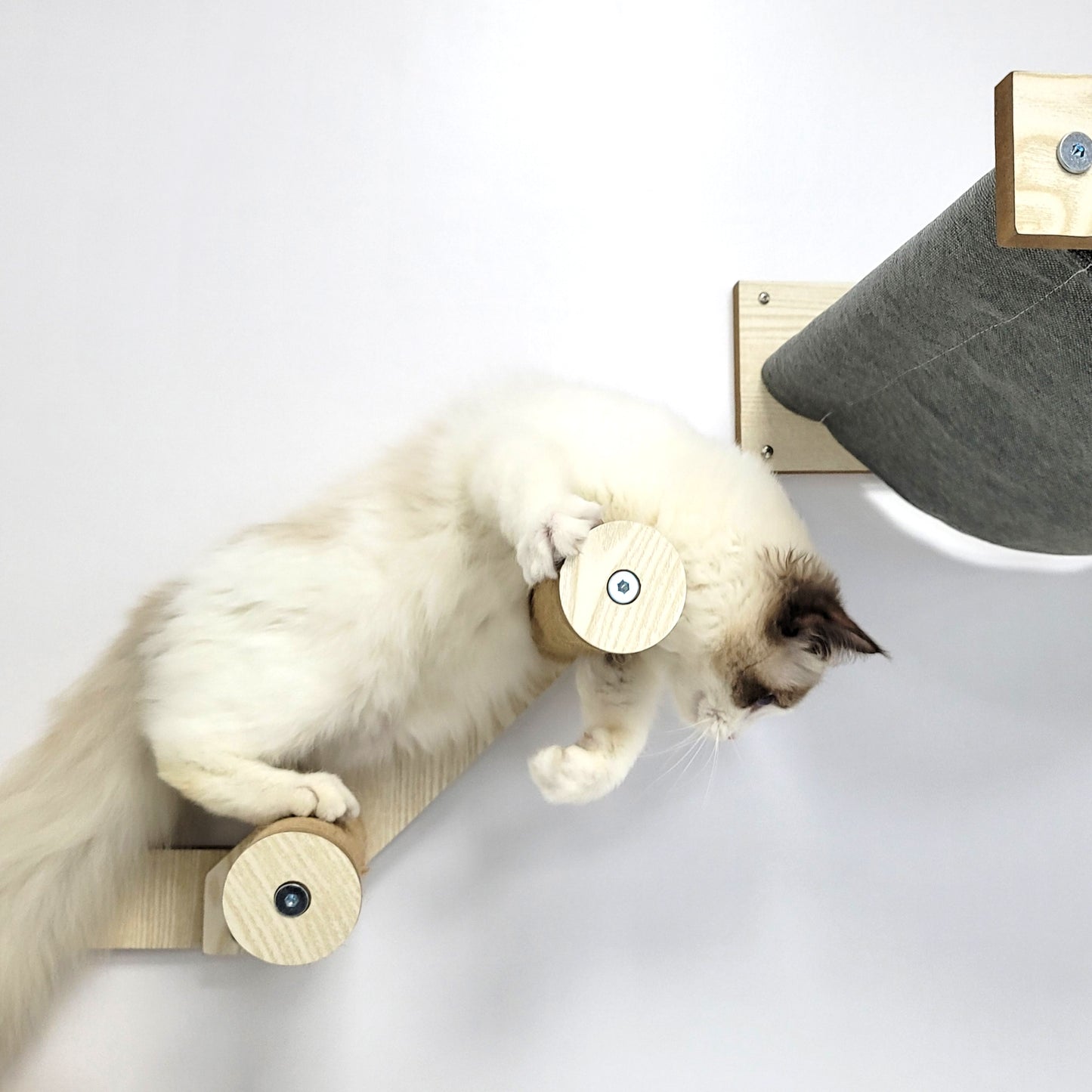 Cat Hammock and Jumping Steps for Stud Mount, Maple