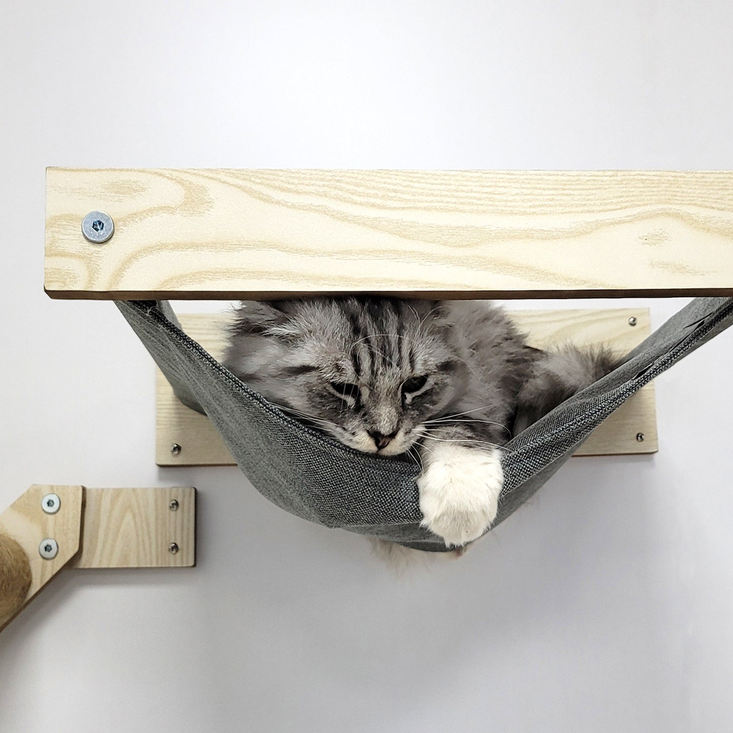 Cat Hammock and Jumping Steps for Stud Mount, Maple