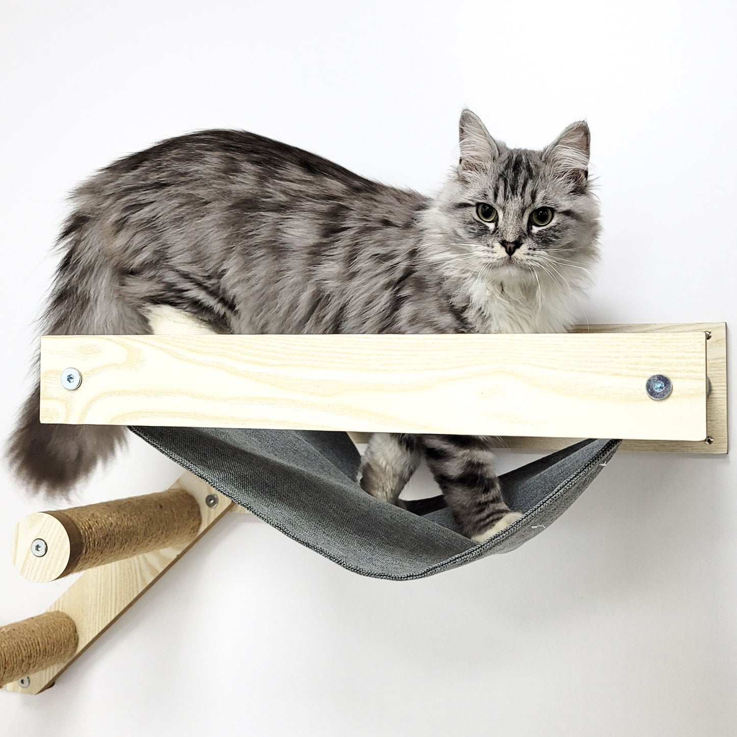 Cat Hammock and Jumping Steps for Stud Mount, Maple