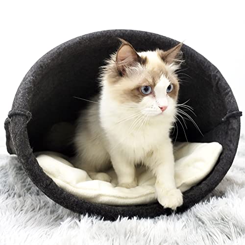 Wool Felt Cat Cave Bed House for Indoor Kittens