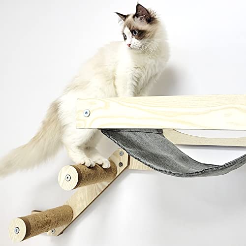 Cat Hammock and Jumping Steps for Stud Mount, Maple